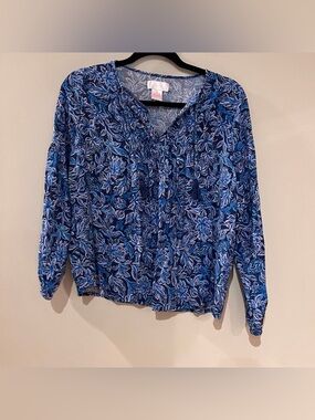 Stella Parker Blue Floral Blouse